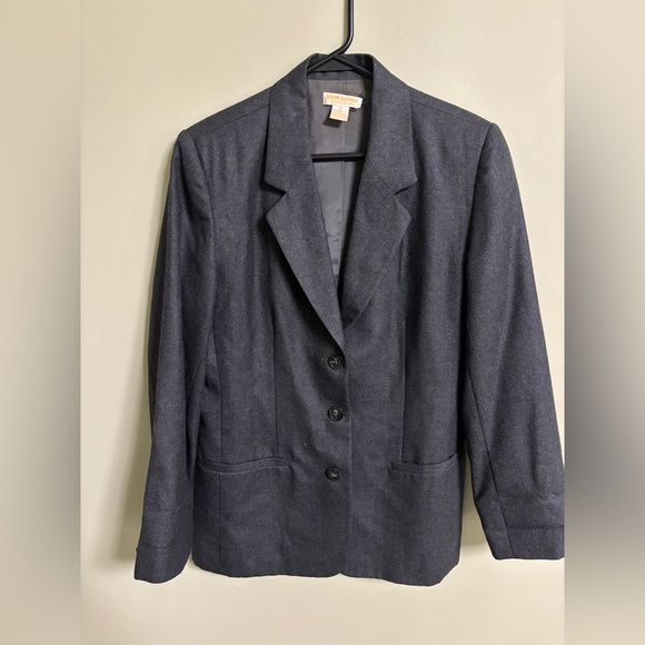 Brooks Brothers 1818 Womens Size 8 Gray Three-Button Long Sleeve Wool Blazer - Picture 1 of 9